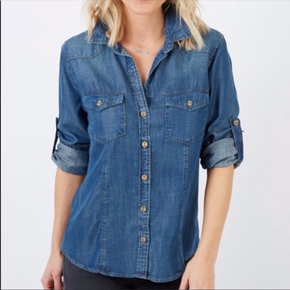 Anthropologie Cloth & Stone Chambray Shirt